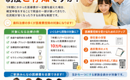 医療費控除の制度ご存知ですか？